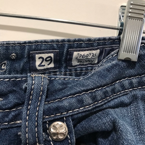 SOLD Miss Me Skinny Jeans - Fleur de Lis - Picture 6 of 7
